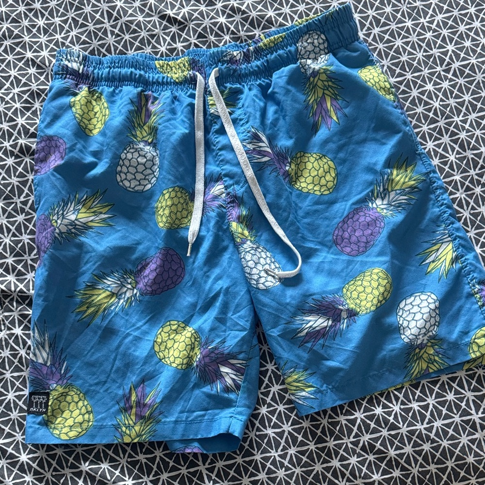 Brooklyn Cloth Blue Pineapple Print Board Shorts